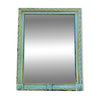 18th century painted wooden mirror