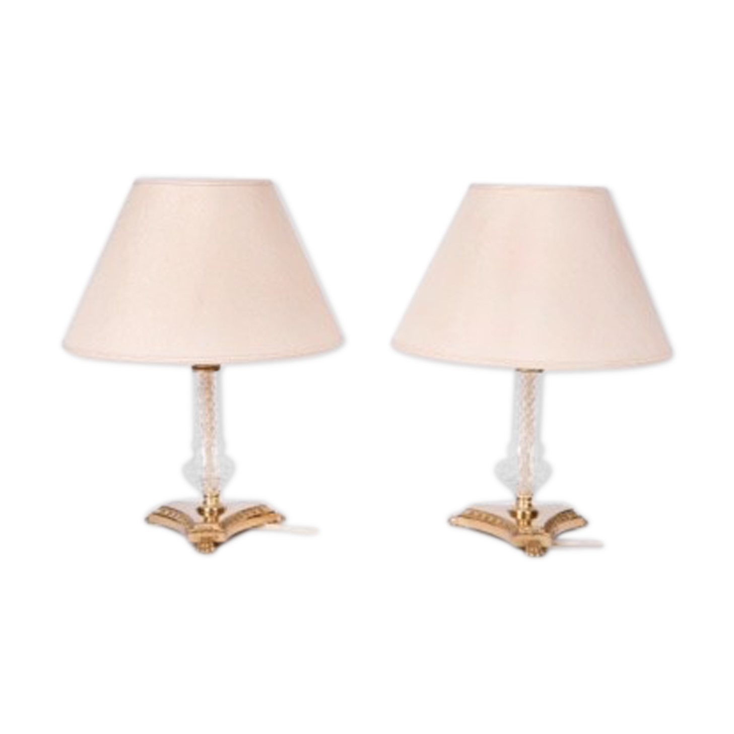 Pair of bronze bedside lamps
