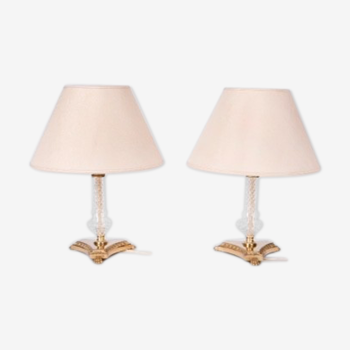 Pair of bronze bedside lamps
