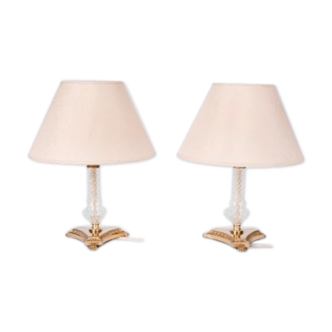 Paire de lampes de chevets en bronze