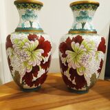 Paire de vases cloisonnés