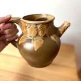 Pitcher carafe stoneware Denbac roosters 30s vintage