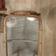 Rattan and frosted glass end table with magazine rack