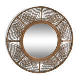 Rattan round mirror 70cm