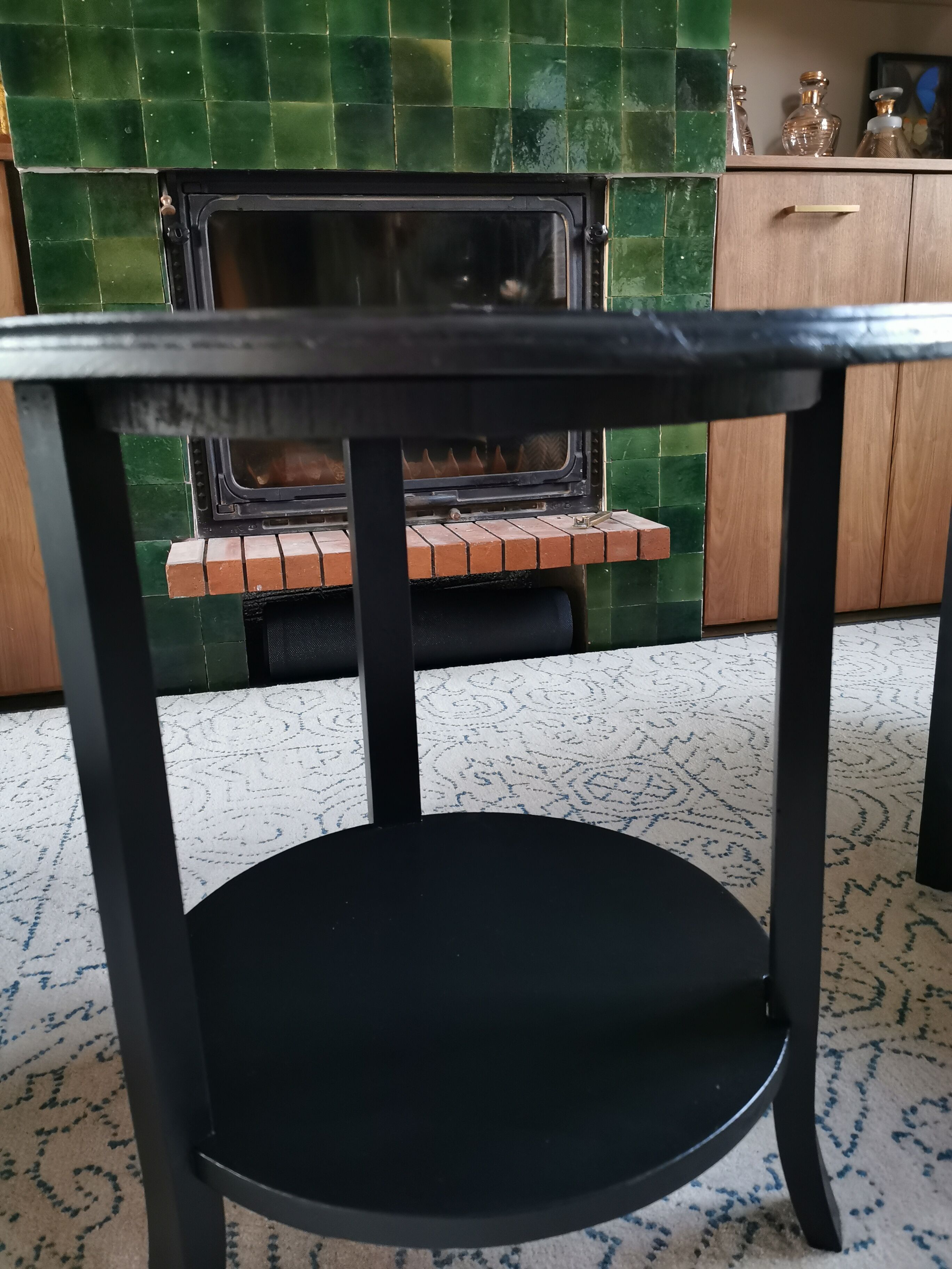 Round tripod art deco coffee table