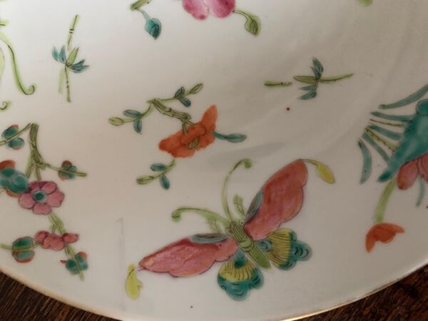 Assiette, porcelaine famille rose, Chine, XIXème