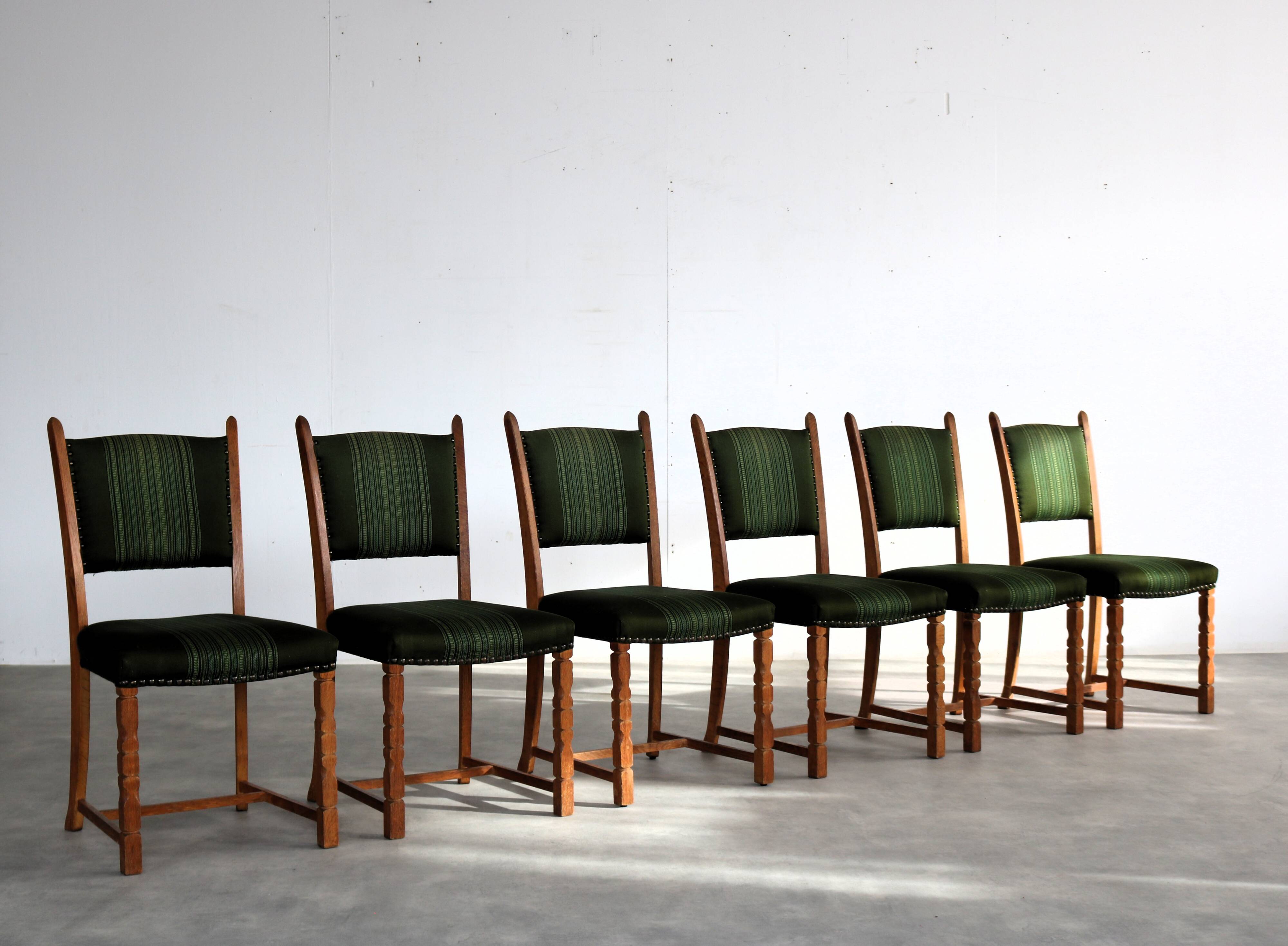 6 Danish Brutalist Dining Chairs