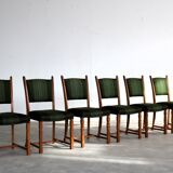 6 Danish Brutalist Dining Chairs