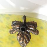 1970s vintage yellow speckled glass suspension – retro chain chandelier