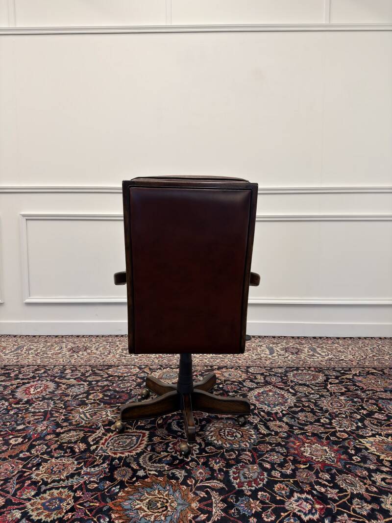 Classic English Chesterfield Office Chair Burgundy