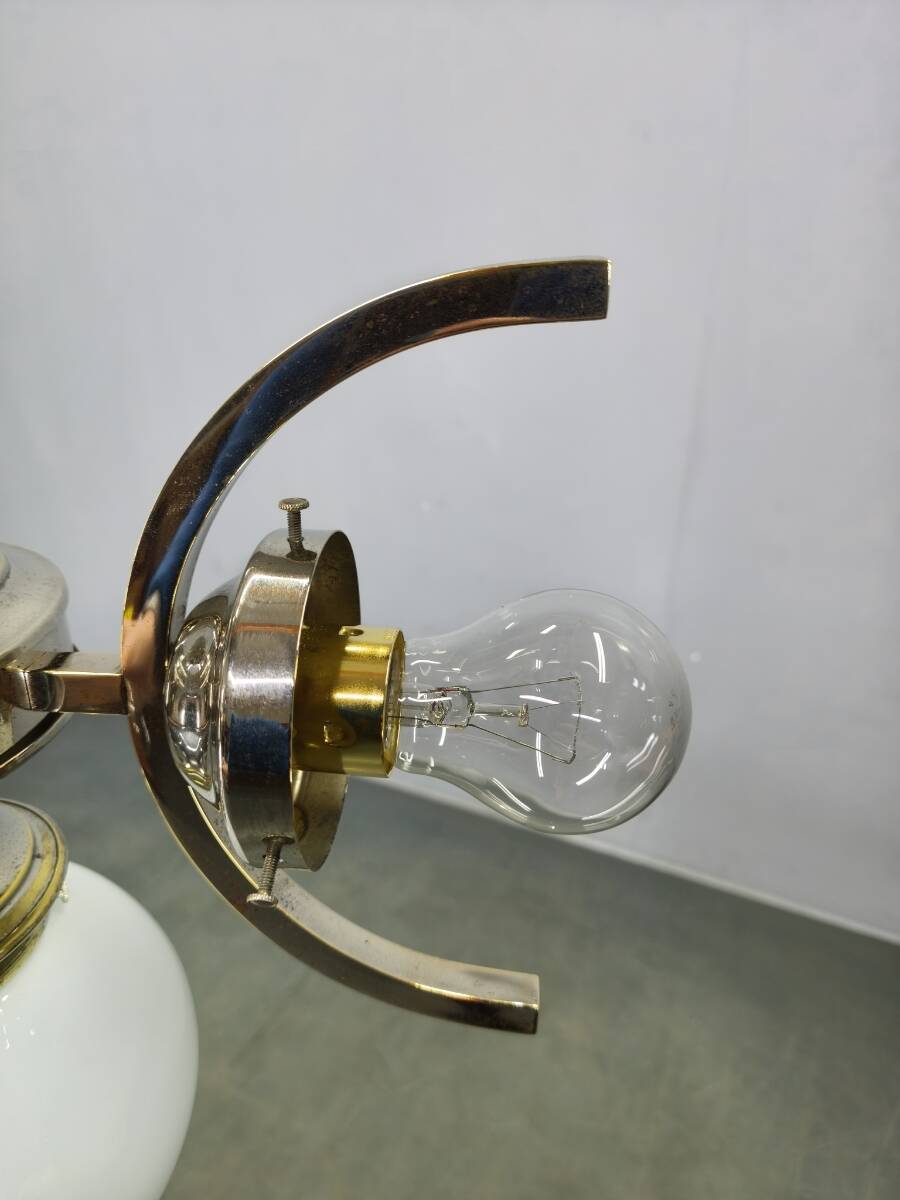 Art Deco Nickel and Glass Chandelier, 1930s