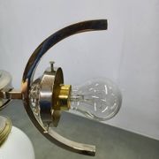 Art Deco Nickel and Glass Chandelier, 1930s