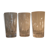 Suite of 3 orangeade cut Crystal glasses SEVRES