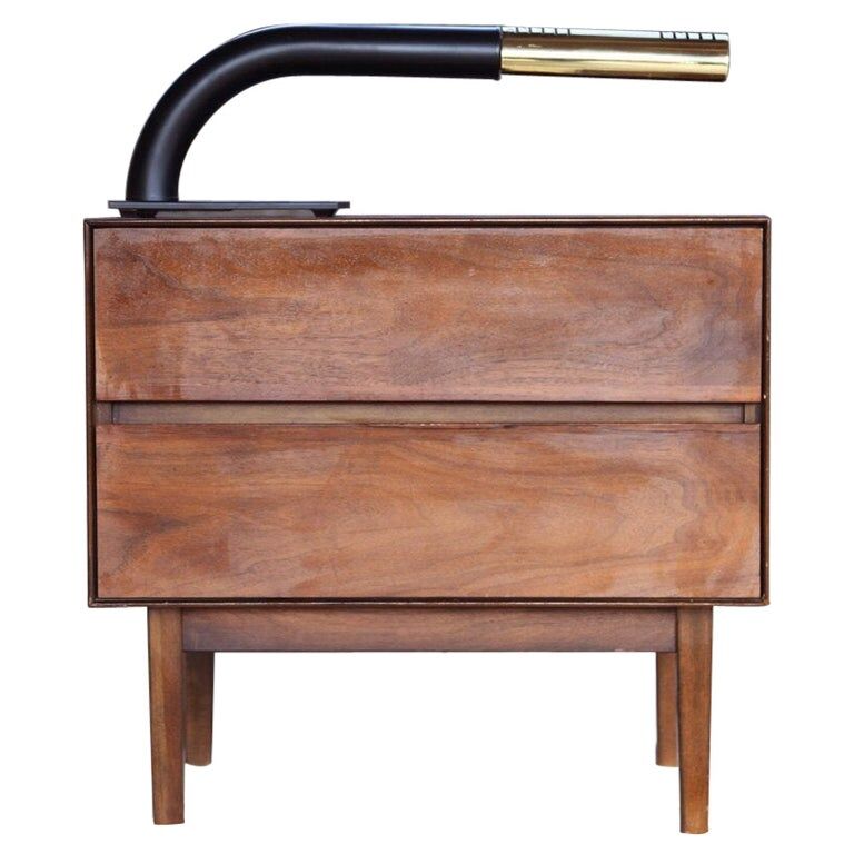 1970s lamp in black metal, brass and chrome Ingo Maurer