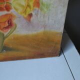 Oil on canvas bouquet of flowers early twentieth century signed