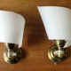 Pair of sconces, brass and plastic