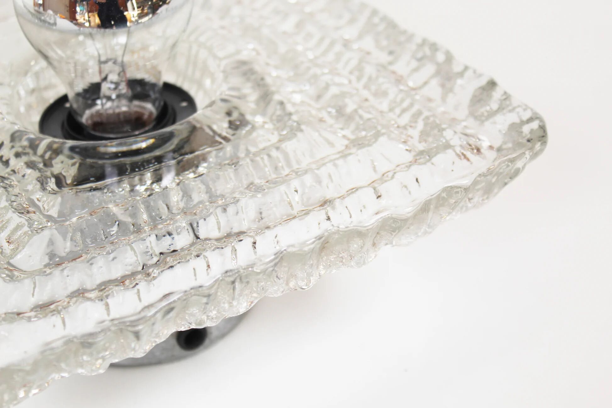 Set of 'ice glass' wall lamps by Peill & Putzler