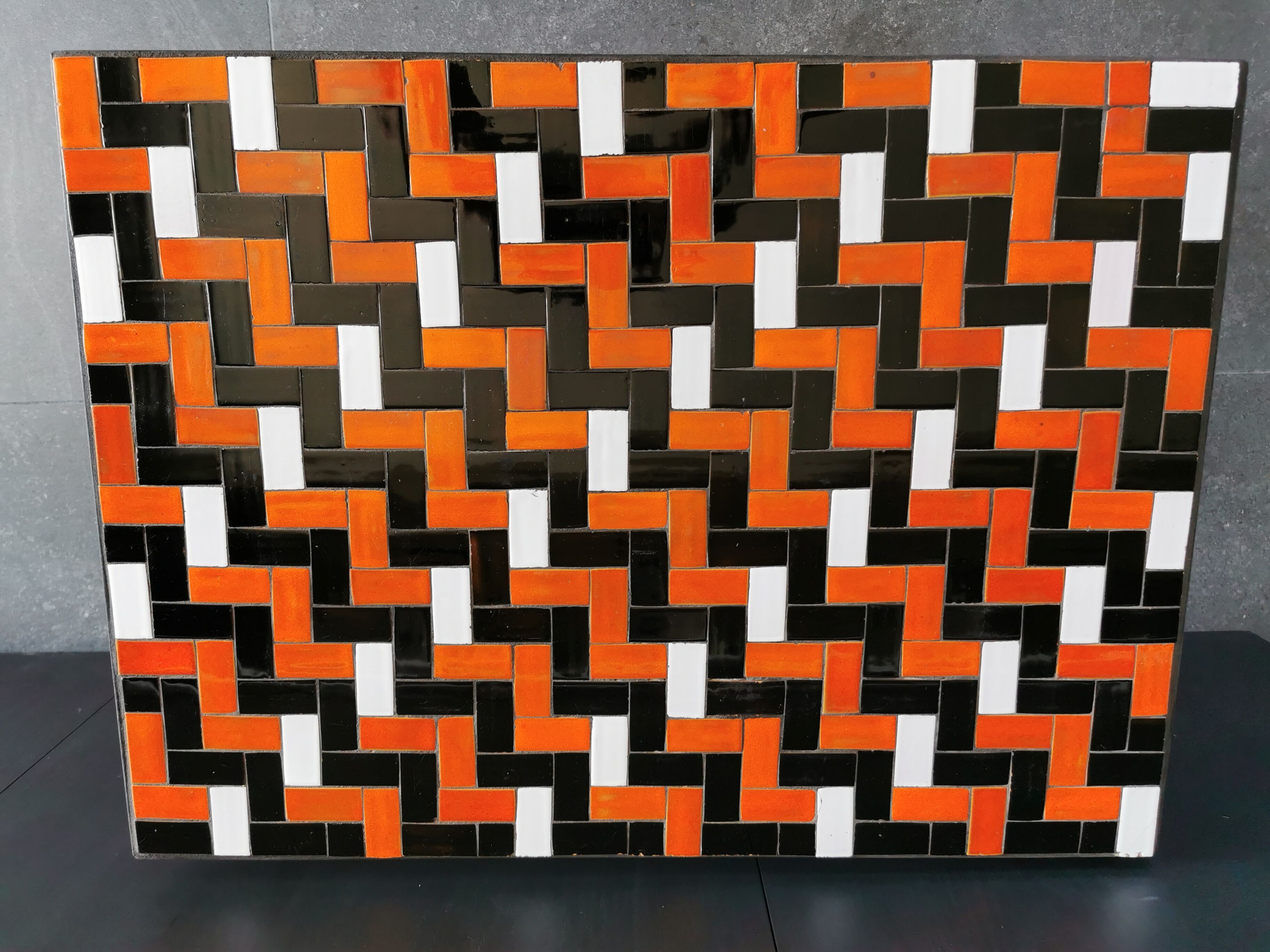 Vintage rectangular mosaic coffee table circa 1970