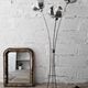 Large lamp on foot / Lamplamp flowers stainless and chrome / Vintage 1960 - 1970