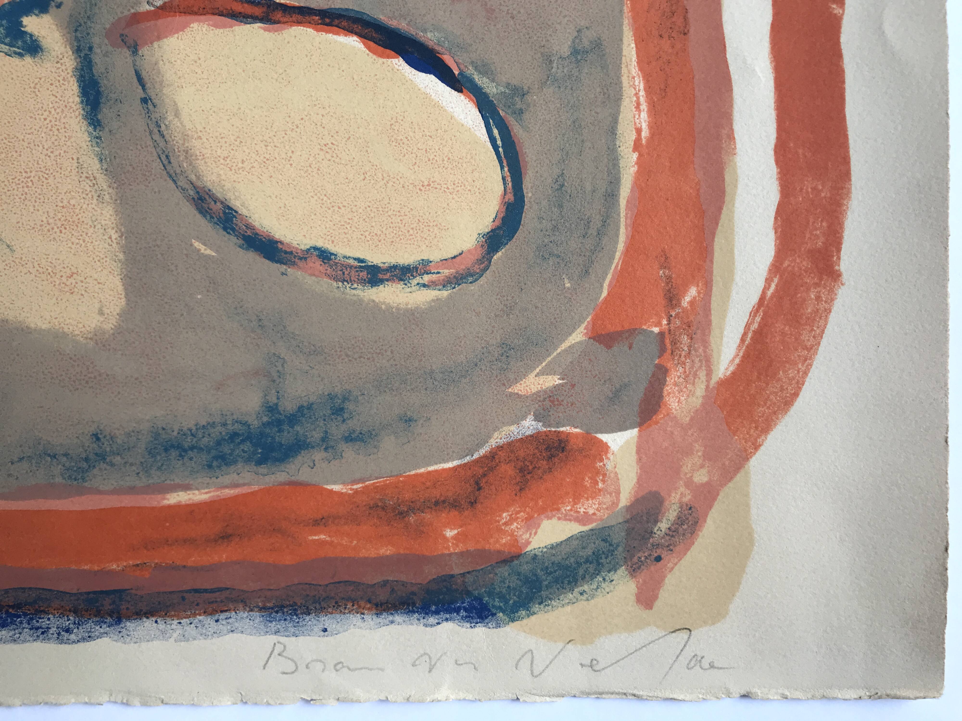 Lithographie originale signée au crayon, Bram Van Velde, Sans titre, 1968