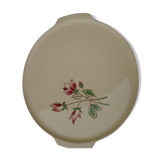 Pie dish in Salins earthenware model Rose Eric diam 30 cm