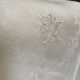6  serviettes de table en fil de coton damassé blanc monogramme SL.