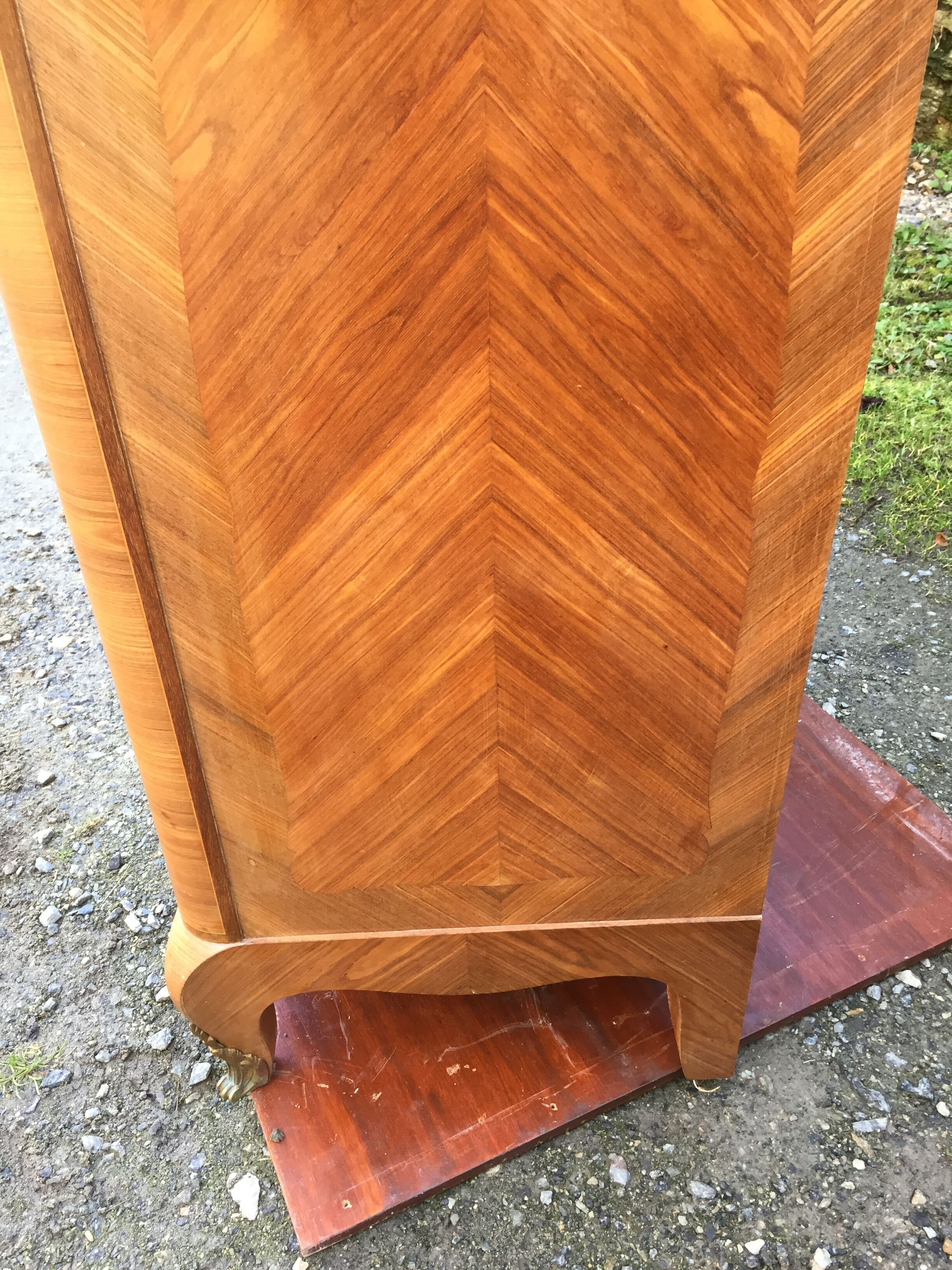 Louis XV marquetry library display case with 2 doors stamped Maurice Rinck