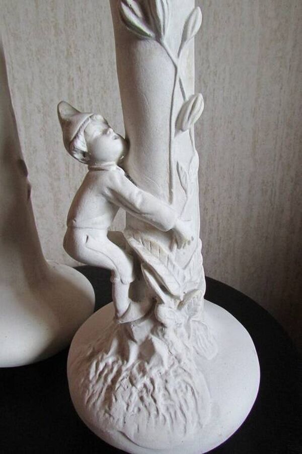 Paire de vases en plâtre , epreuve, état brut
