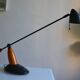 Vintage postmodernist metal and wood table lamp from the 1980s