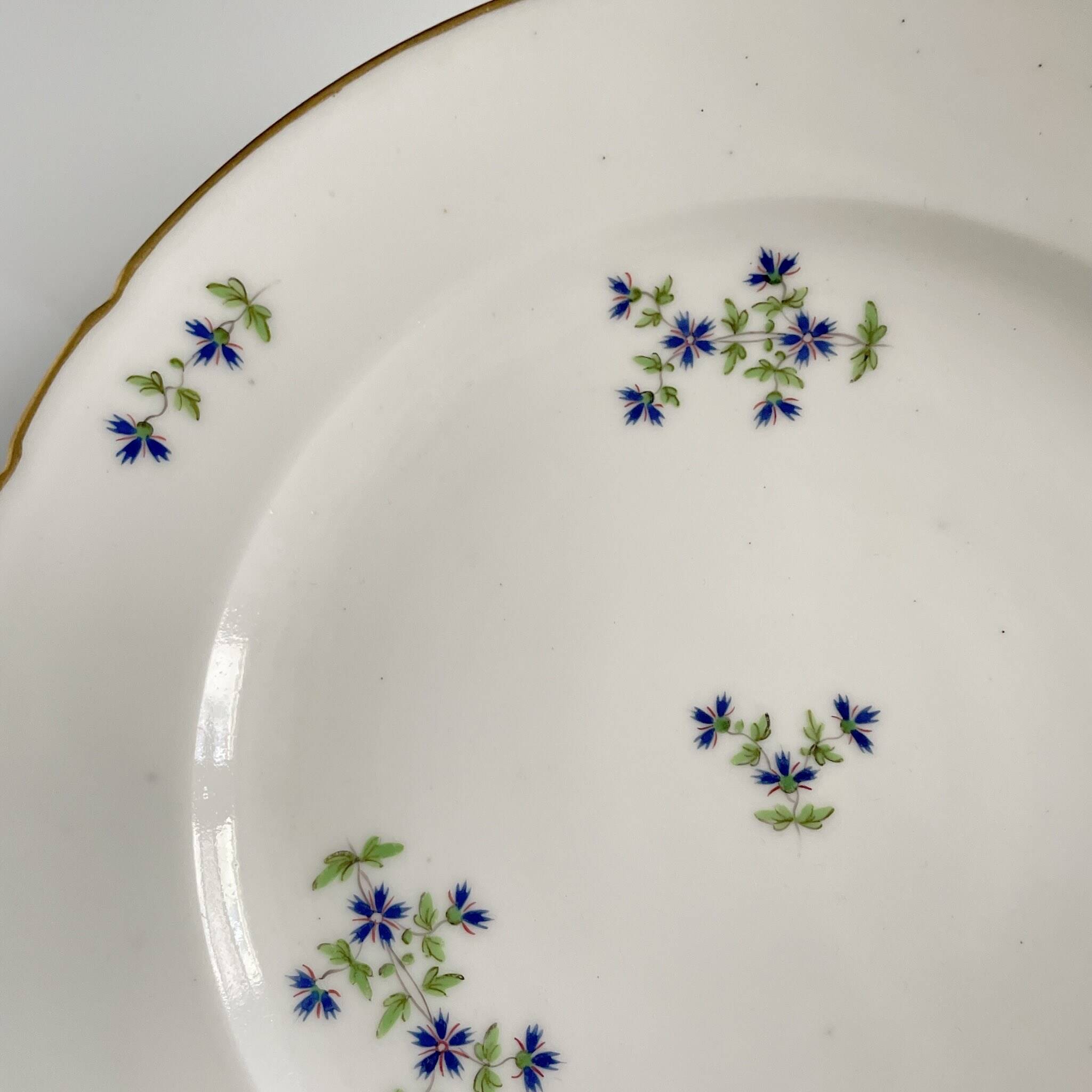 Porcelain plate from the Duke of Angoulême | Cornflower floral motif
