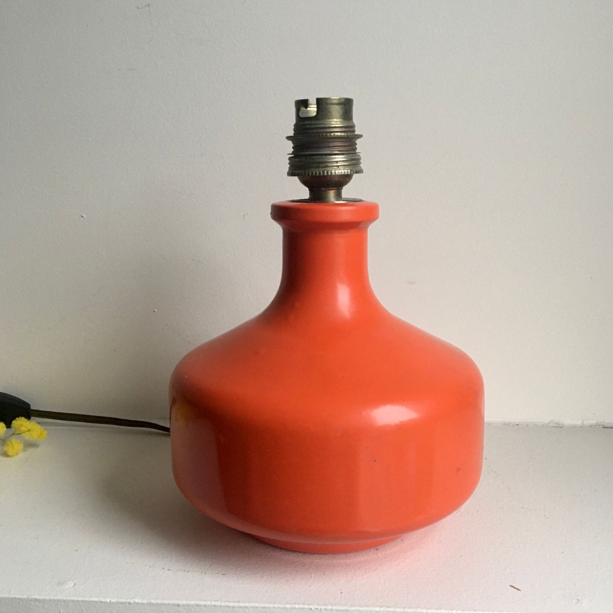 70s painted glass lamp