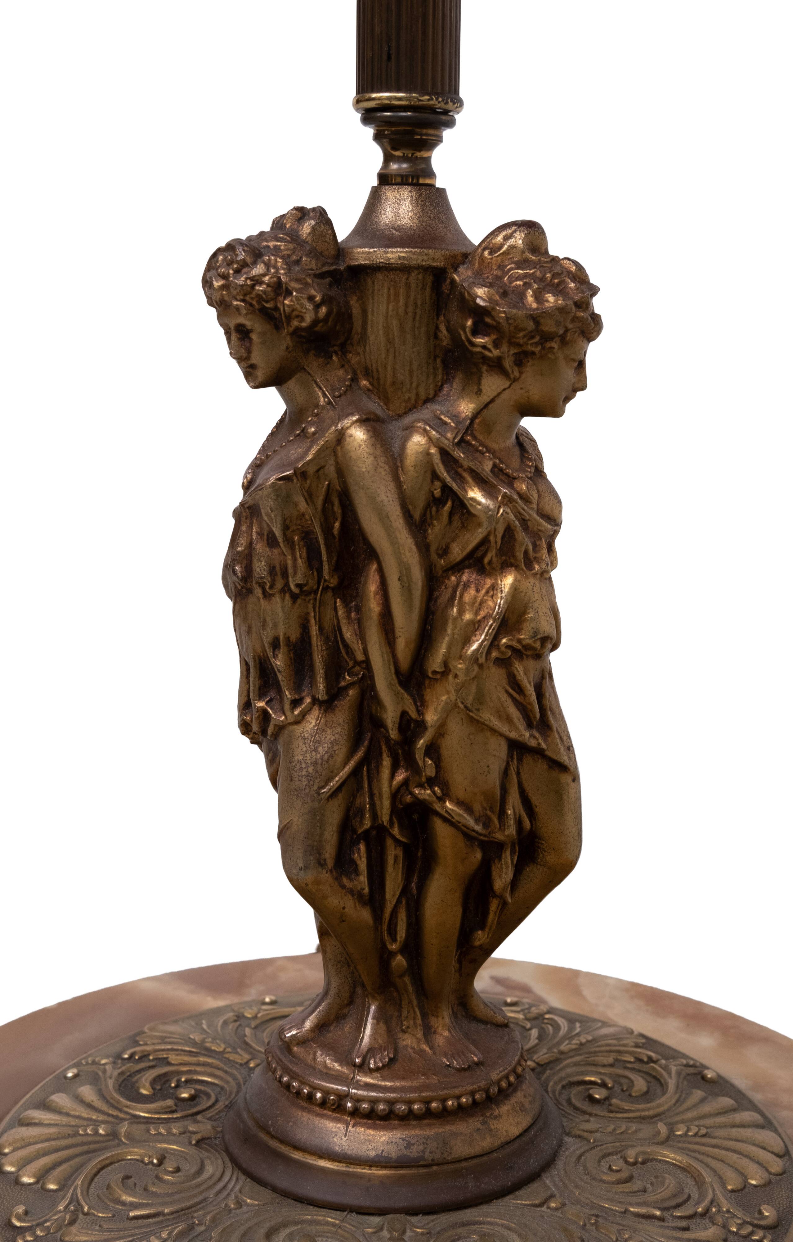 Deknudt Onyx Floor lamp with side Table 1970s Belgium