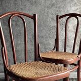 Pair of caned bistro chairs by Thonet