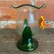 Vintage Murano Glass Vase with Orange and Yellow Flower Decoration, Italy