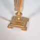 Vintage bedside lamp from the sixties, brass and natural stone Boho.