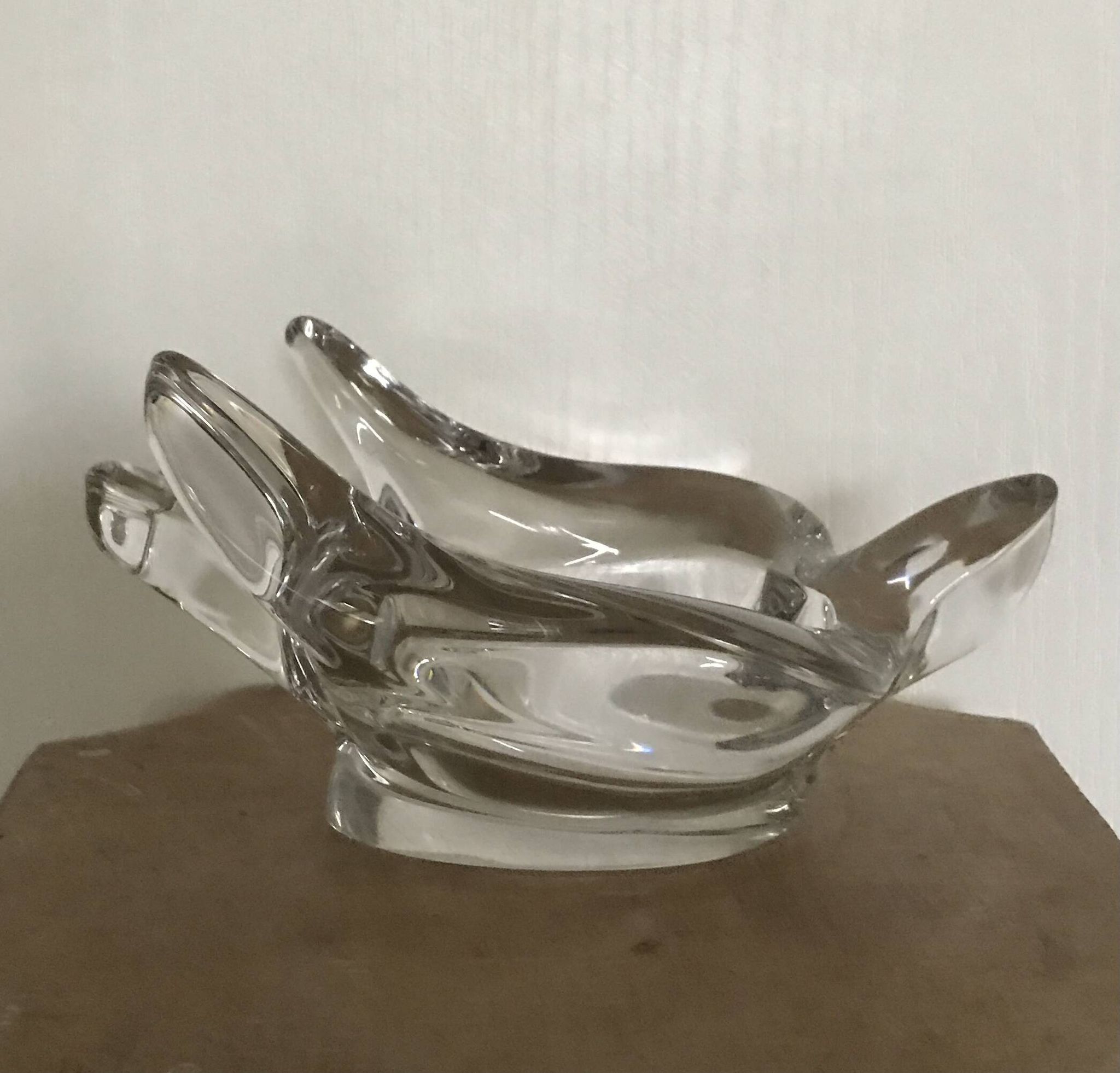 Vide-poche presse-papiers en forme d’oiseau, hirondelle en cristal