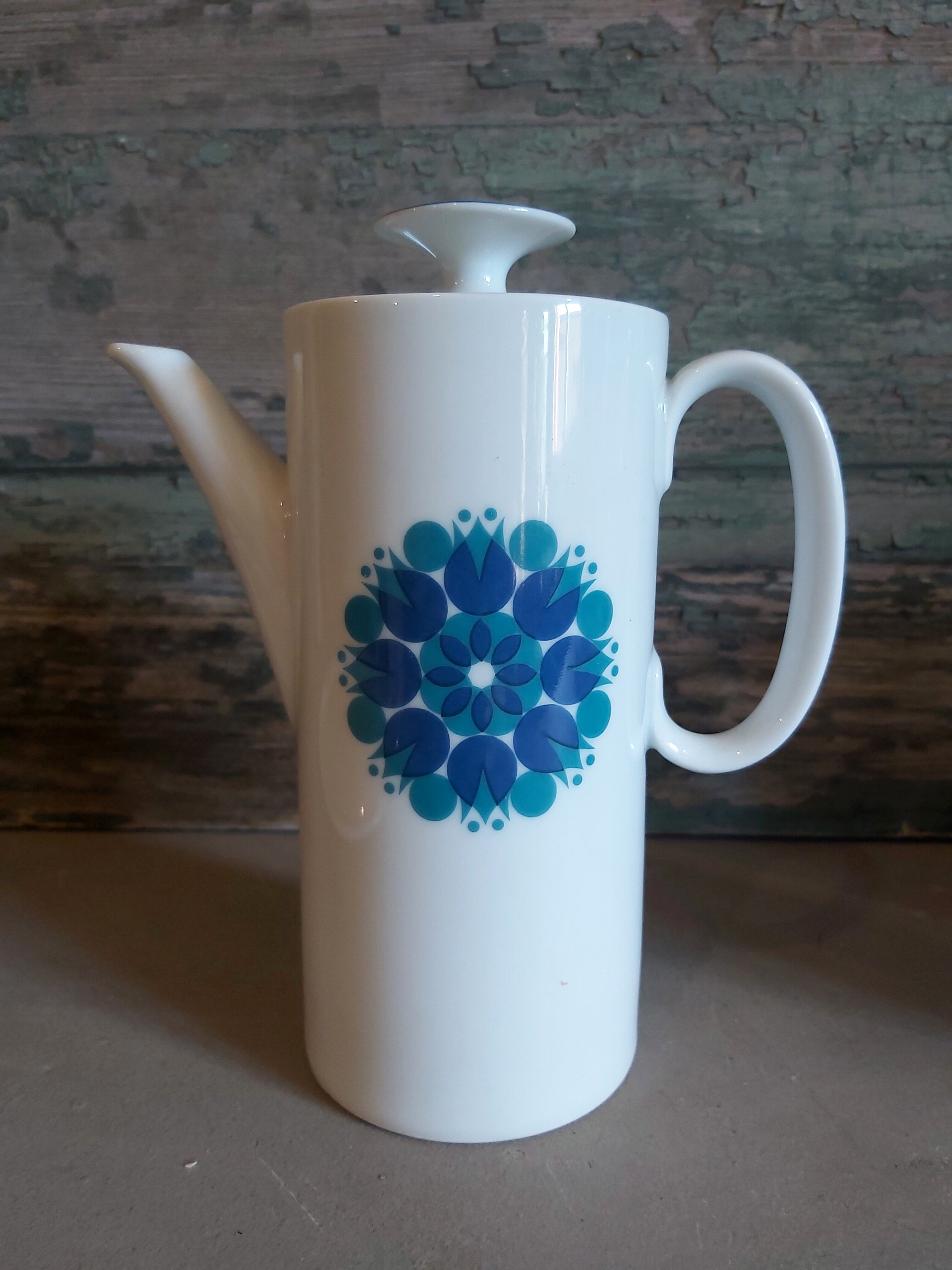 Thomas Rosenthal Germany porcelain Tulips coffee set in greens and blues