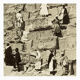 Ancient photograph of a scene composed on the degrees of the pyramid of Giza