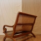 Solid wood bench and caning