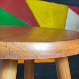 Vintage blond wooden stool
