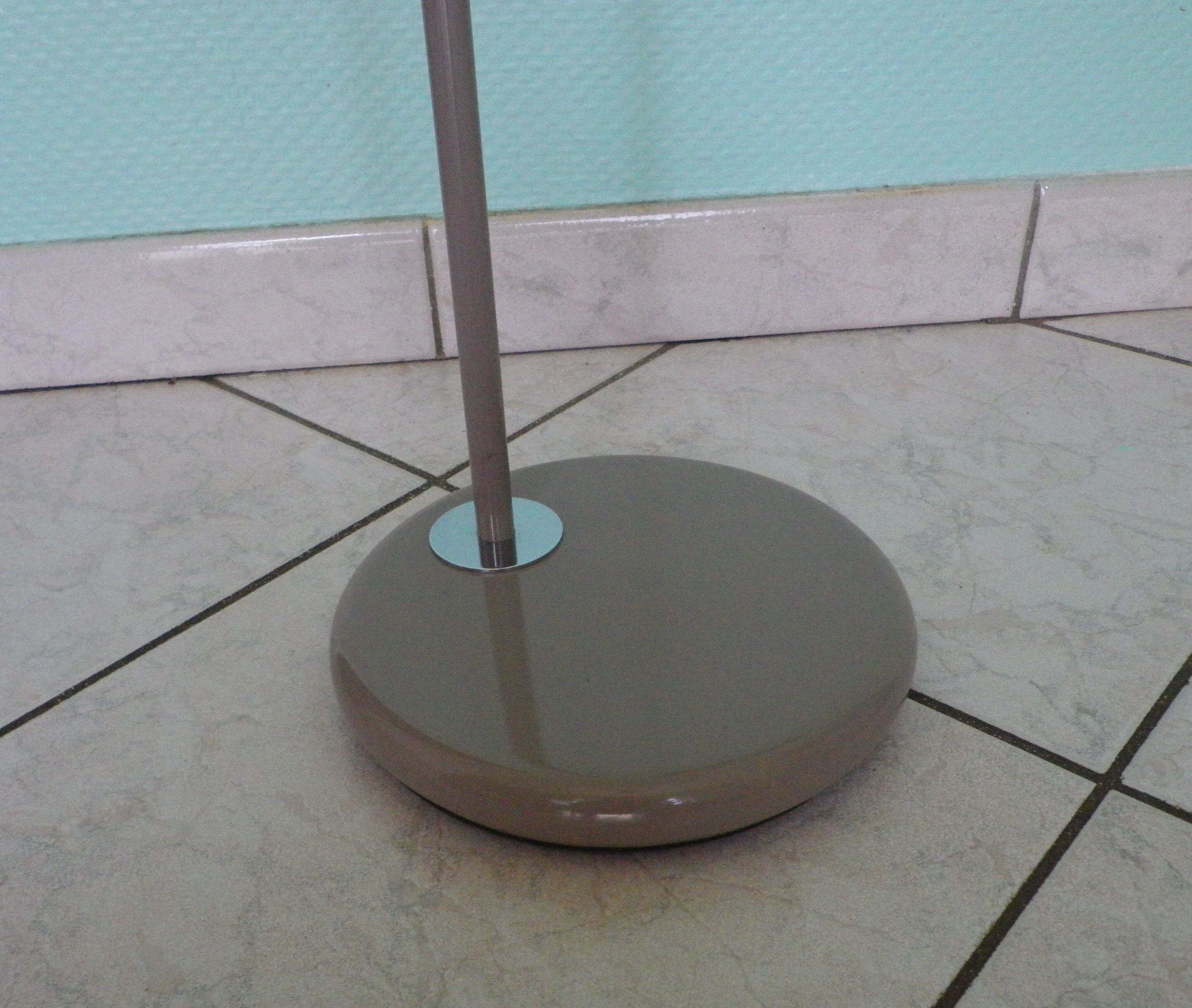 FLOOR lamp design COREP, lacquered steel taupe color, reclining