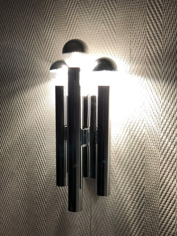Chrome wall lamps from the 70s