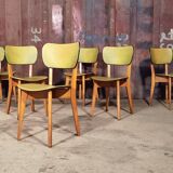 Lot of 6 chairs compass feet 1970