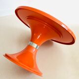 Orange round coffee table, Italy 60s