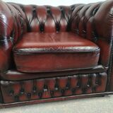 Chesterfield burgundy leather armchair