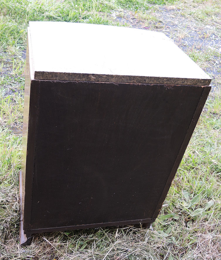 Art deco bedside table wood & marble