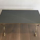 Neoclassical brass style coffee table with dolphin head decoration