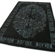 Handmade contemporary oriental 1970s 160 cm x 272 cm black carpet