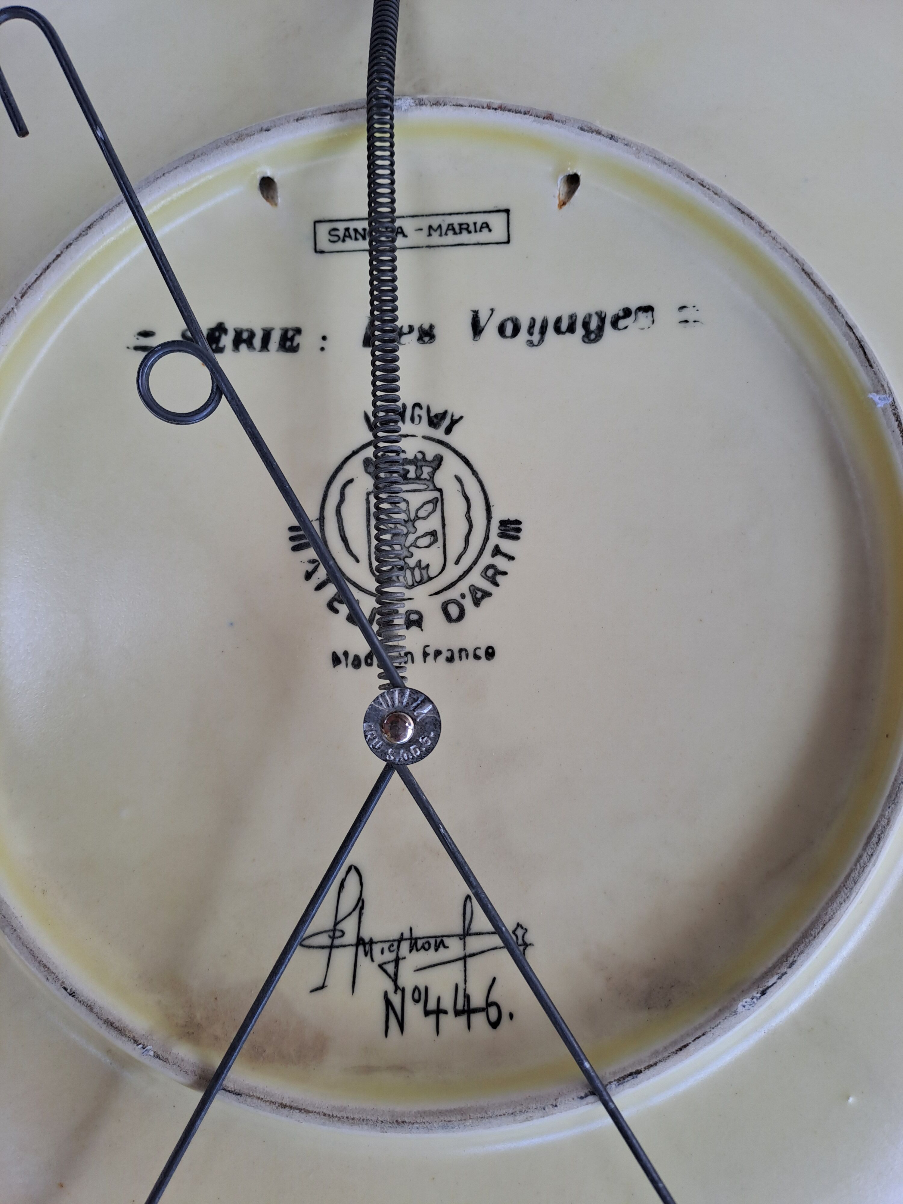 Longwy plate no. 446 signed Mignon