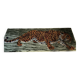 Vintage wool rug featuring a leopard (tiger)
